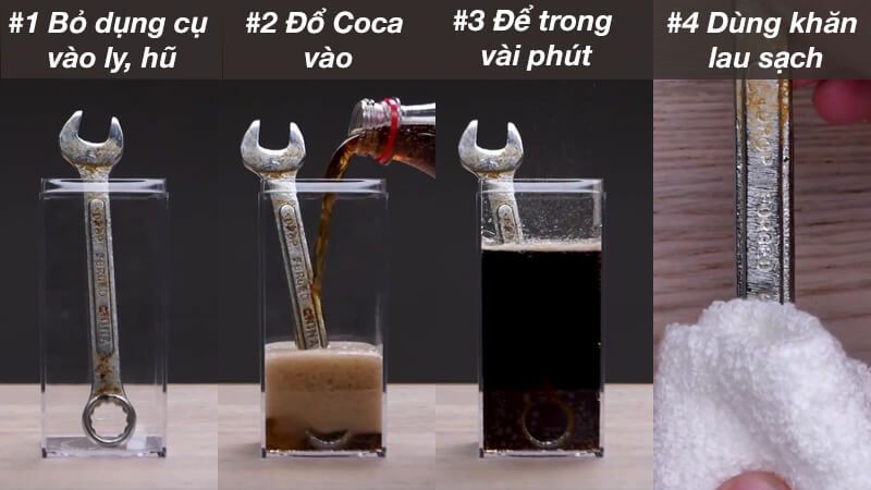 Cách thực hiện tẩy rỉ sét bằng coca cola